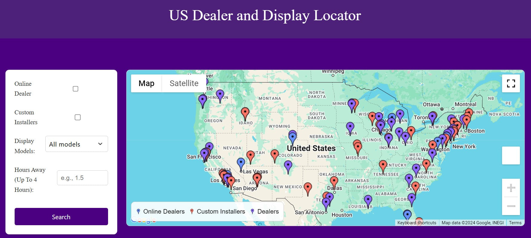 New Enhanced Dealer and Display Model Finder